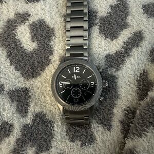 Fossil Black Dial Silver Bracelet Watch